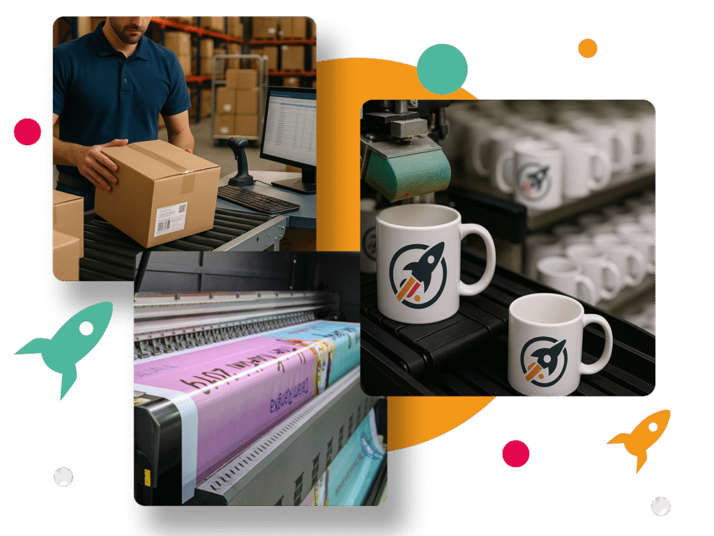 Merchrocket Produktion und Versand